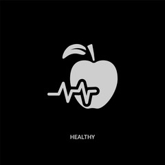 white healthy vector icon on black background. modern flat healthy from medical concept vector sign symbol can be use for web, mobile and logo.