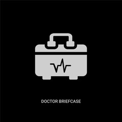white doctor briefcase vector icon on black background. modern flat doctor briefcase from medical concept vector sign symbol can be use for web, mobile and logo.