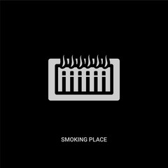 white smoking place vector icon on black background. modern flat smoking place from maps and flags concept vector sign symbol can be use for web, mobile and logo.