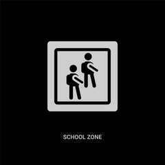 white school zone vector icon on black background. modern flat school zone from maps and flags concept vector sign symbol can be use for web, mobile and logo.