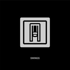 Obraz premium white swings vector icon on black background. modern flat swings from maps and flags concept vector sign symbol can be use for web, mobile and logo.