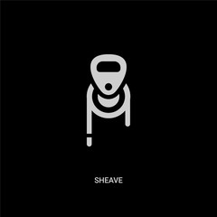 white sheave vector icon on black background. modern flat sheave from industry concept vector sign symbol can be use for web, mobile and logo.