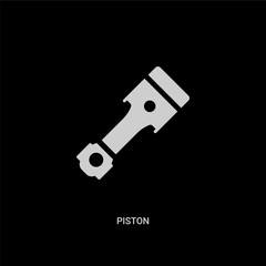 white piston vector icon on black background. modern flat piston from industry concept vector sign symbol can be use for web, mobile and logo.