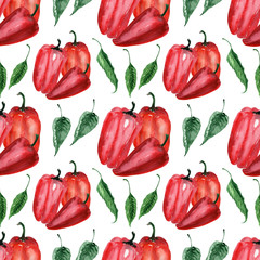 Watercolor background image of Fresh peppers