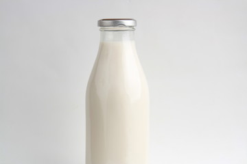 glass bottle with delicious milk..