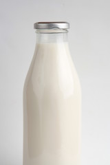 glass bottle with delicious milk..