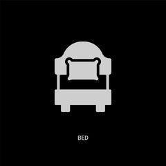 white bed vector icon on black background. modern flat bed from holidays concept vector sign symbol can be use for web, mobile and logo.