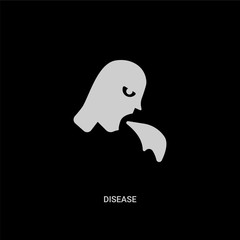 white disease vector icon on black background. modern flat disease from healthcare and medical concept vector sign symbol can be use for web, mobile and logo.