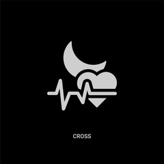 white cross vector icon on black background. modern flat cross from healthcare and medical concept vector sign symbol can be use for web, mobile and logo.