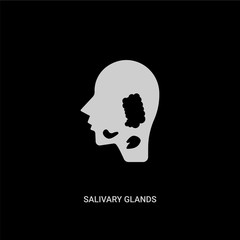 white salivary glands vector icon on black background. modern flat salivary glands from healthcare and medical concept vector sign symbol can be use for web, mobile and logo.