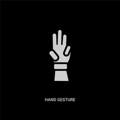 Fototapeta premium white hand gesture vector icon on black background. modern flat hand gesture from guestures concept vector sign symbol can be use for web, mobile and logo.