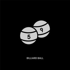 white billiard ball vector icon on black background. modern flat billiard ball from gaming concept vector sign symbol can be use for web, mobile and logo.