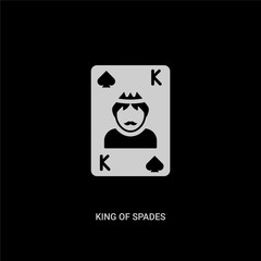 white king of spades vector icon on black background. modern flat king of spades from gaming concept vector sign symbol can be use for web, mobile and logo.