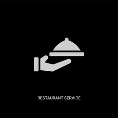 Fototapeta na wymiar white restaurant service vector icon on black background. modern flat restaurant service from food and restaurant concept vector sign symbol can be use for web, mobile and logo.