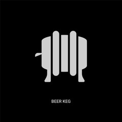 white beer keg vector icon on black background. modern flat beer keg from food and restaurant concept vector sign symbol can be use for web, mobile and logo.