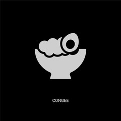 white congee vector icon on black background. modern flat congee from food and restaurant concept vector sign symbol can be use for web, mobile and logo.