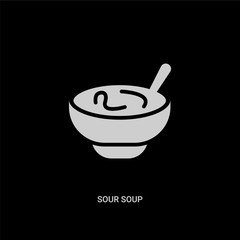 white sour soup vector icon on black background. modern flat sour soup from food and restaurant concept vector sign symbol can be use for web, mobile and logo.
