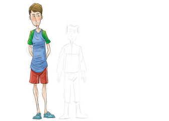 boy and a boy sketch