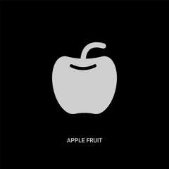 white apple fruit vector icon on black background. modern flat apple fruit from food concept vector sign symbol can be use for web, mobile and logo.