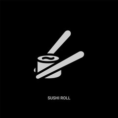 white sushi roll vector icon on black background. modern flat sushi roll from food concept vector sign symbol can be use for web, mobile and logo.