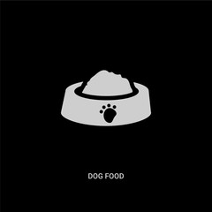 white dog food vector icon on black background. modern flat dog food from food concept vector sign symbol can be use for web, mobile and logo.