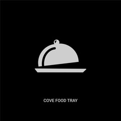 white cove food tray vector icon on black background. modern flat cove food tray from food concept vector sign symbol can be use for web, mobile and logo.