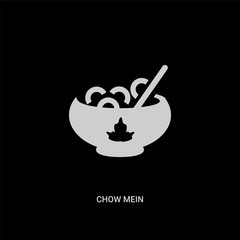 white chow mein vector icon on black background. modern flat chow mein from food concept vector sign symbol can be use for web, mobile and logo.