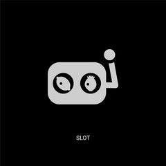 white slot vector icon on black background. modern flat slot from food concept vector sign symbol can be use for web, mobile and logo.