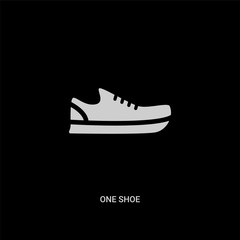 white one shoe vector icon on black background. modern flat one shoe from fashion concept vector sign symbol can be use for web, mobile and logo.