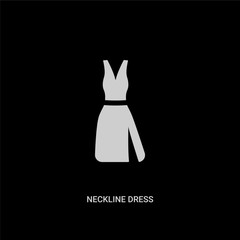 white neckline dress vector icon on black background. modern flat neckline dress from fashion concept vector sign symbol can be use for web, mobile and logo.