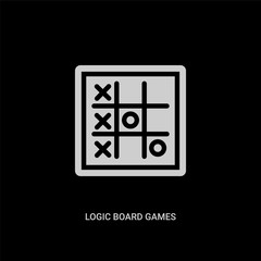 white logic board games vector icon on black background. modern flat logic board games from entertainment concept vector sign symbol can be use for web, mobile and logo.