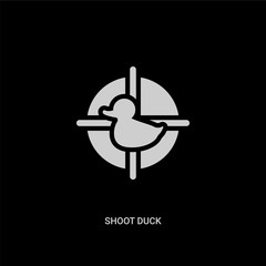 white shoot duck vector icon on black background. modern flat shoot duck from entertainment concept vector sign symbol can be use for web, mobile and logo.