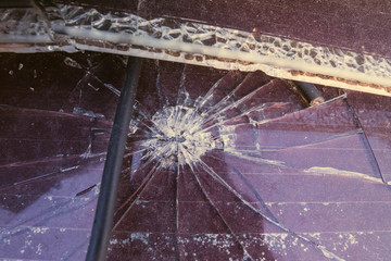 Solar panel, alternative electricity source - concept of sustainable resources, And this is the solar panel mono type is cracked