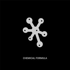 white chemical formula vector icon on black background. modern flat chemical formula from education concept vector sign symbol can be use for web, mobile and logo.
