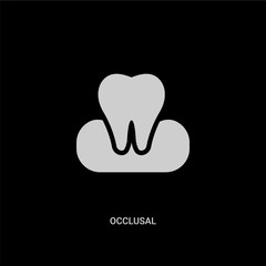 white occlusal vector icon on black background. modern flat occlusal from dentist concept vector sign symbol can be use for web, mobile and logo.
