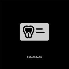 white radiograph vector icon on black background. modern flat radiograph from dentist concept vector sign symbol can be use for web, mobile and logo.