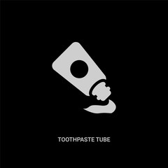 white toothpaste tube vector icon on black background. modern flat toothpaste tube from dentist concept vector sign symbol can be use for web, mobile and logo.