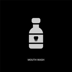 white mouth wash vector icon on black background. modern flat mouth wash from dentist concept vector sign symbol can be use for web, mobile and logo.