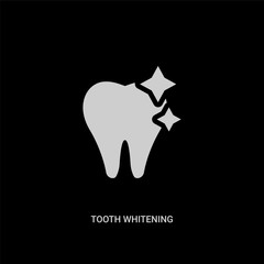 white tooth whitening vector icon on black background. modern flat tooth whitening from dentist concept vector sign symbol can be use for web, mobile and logo.