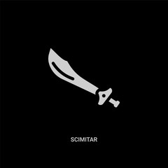 white scimitar vector icon on black background. modern flat scimitar from cultures concept vector sign symbol can be use for web, mobile and logo.