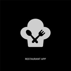 white restaurant app vector icon on black background. modern flat restaurant app from computer concept vector sign symbol can be use for web, mobile and logo.