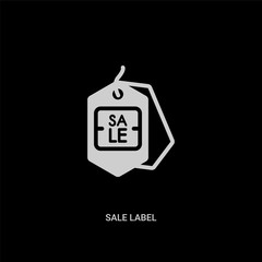 white sale label vector icon on black background. modern flat sale label from commerce concept vector sign symbol can be use for web, mobile and logo.