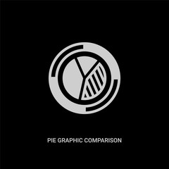 white pie graphic comparison interface vector icon on black background. modern flat pie graphic comparison interface from business concept vector sign symbol can be use for web, mobile and logo.
