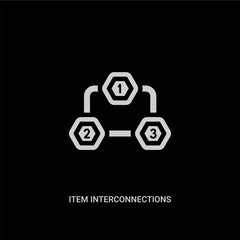 Obraz premium white item interconnections vector icon on black background. modern flat item interconnections from business concept vector sign symbol can be use for web, mobile and logo.