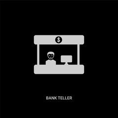 white bank teller vector icon on black background. modern flat bank teller from business concept vector sign symbol can be use for web, mobile and logo.