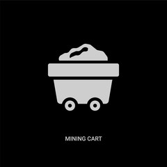 white mining cart vector icon on black background. modern flat mining cart from business concept vector sign symbol can be use for web, mobile and logo.