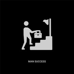 white man success vector icon on black background. modern flat man success from business concept vector sign symbol can be use for web, mobile and logo.