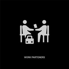 white work parteners vector icon on black background. modern flat work parteners from business concept vector sign symbol can be use for web, mobile and logo.