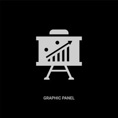 white graphic panel vector icon on black background. modern flat graphic panel from business concept vector sign symbol can be use for web, mobile and logo.