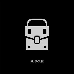 white briefcase vector icon on black background. modern flat briefcase from business concept vector sign symbol can be use for web, mobile and logo.